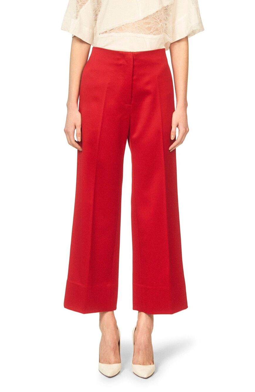 Interior The Clement Women’s Red Wool Pants size 6 NWT Wide Leg Mid Rise